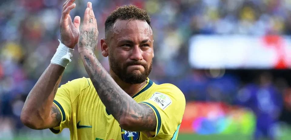 Neymar applauding fans during a match