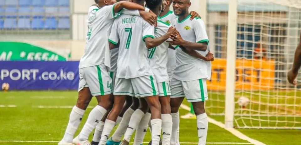 Kariobangi Sharks celebrating a goal during match