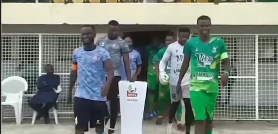Players entering the pitch for NPFL match