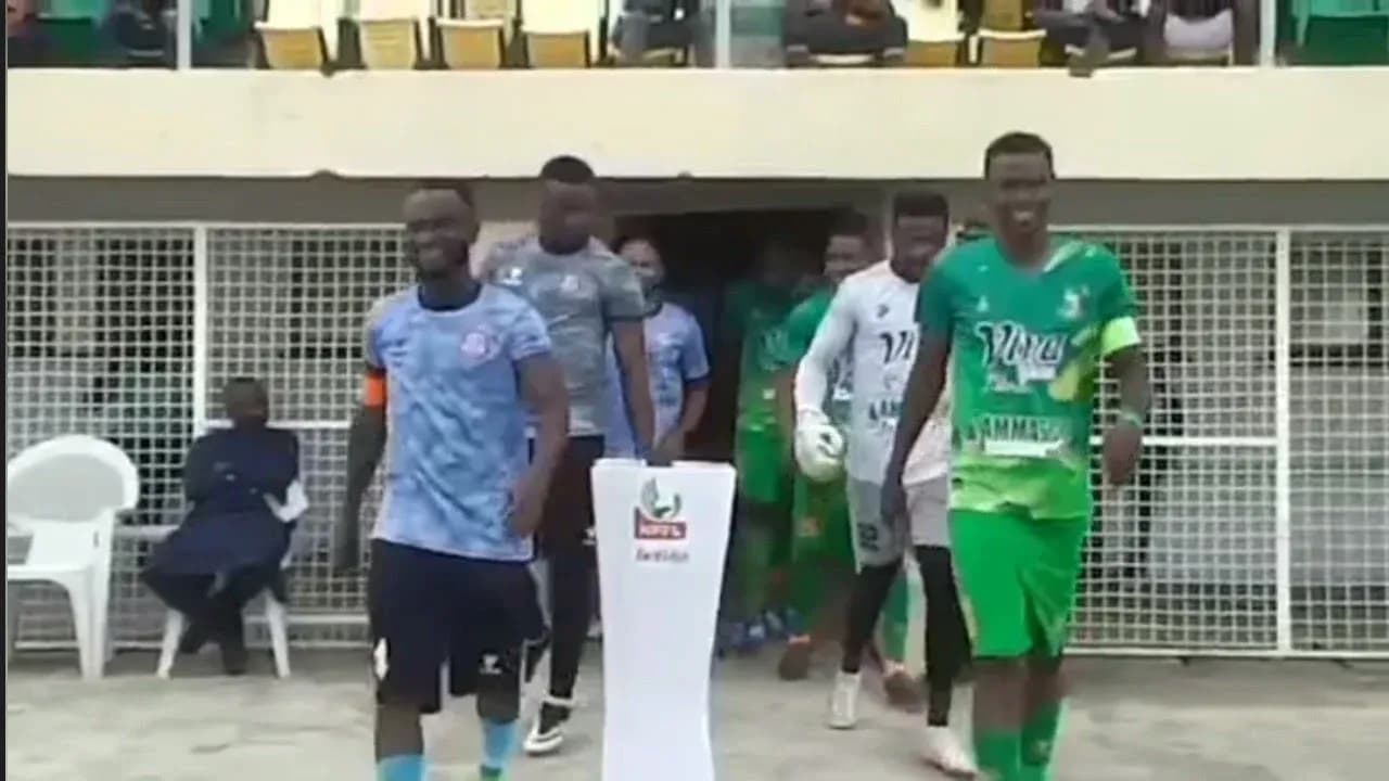 Players entering the pitch for NPFL match