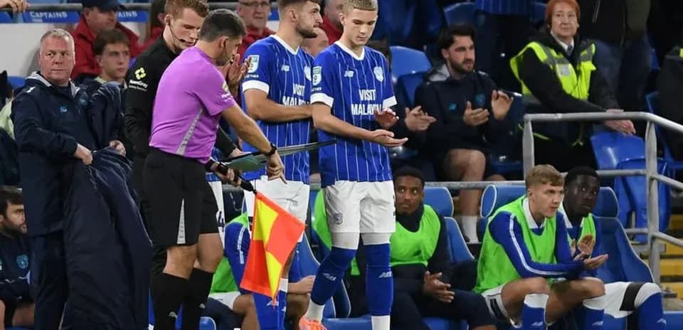 Substitution process during a football match