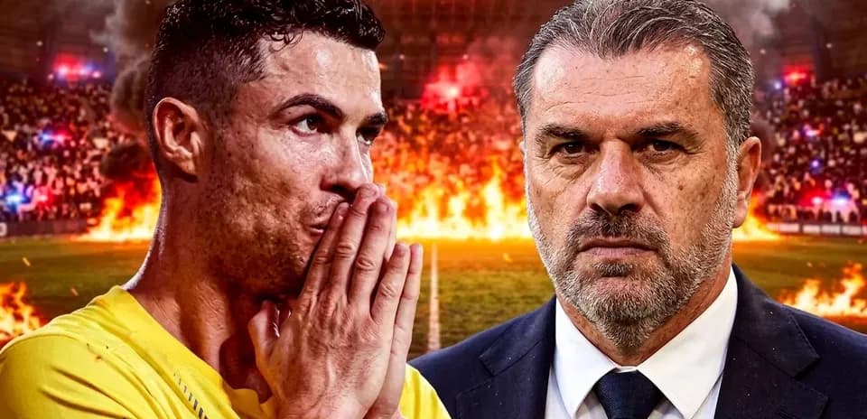 Cristiano Ronaldo and coach in dramatic stadium scene