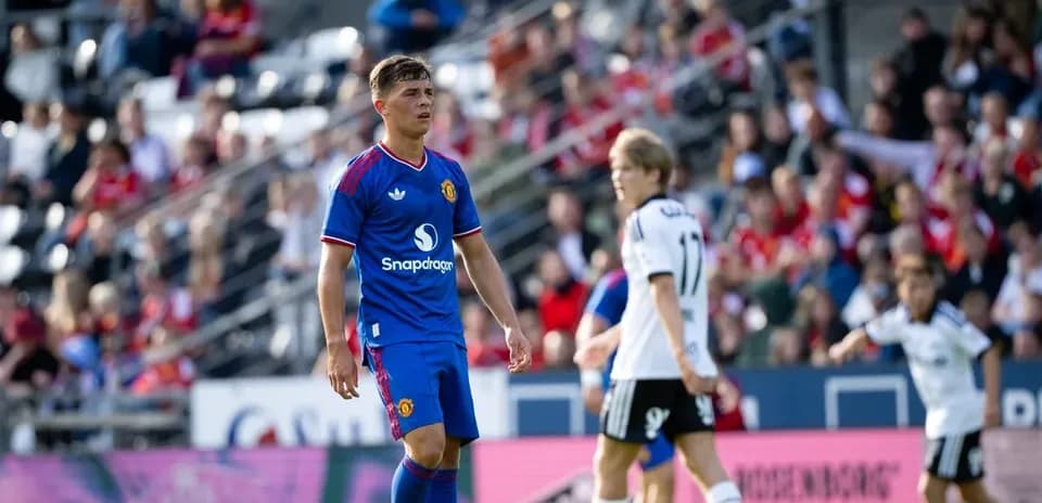 Player in blue kit walking on the field during match