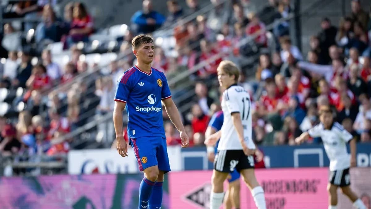 Player in blue kit walking on the field during match