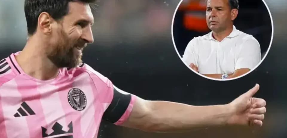 Lionel Messi celebrating during a match with coach