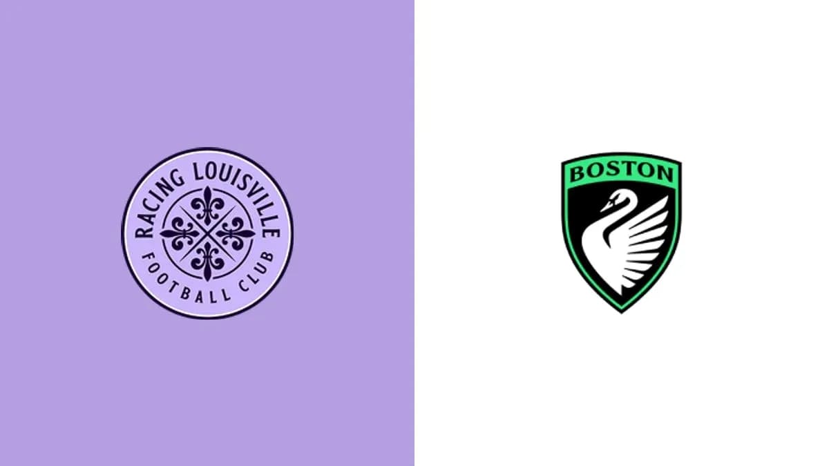 Logos of Racing Louisville FC and Boston team