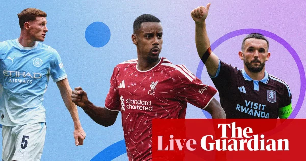 Three football players in team kits on colorful background