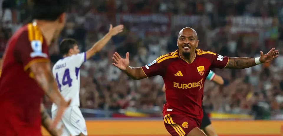 Player celebrating a goal during match action