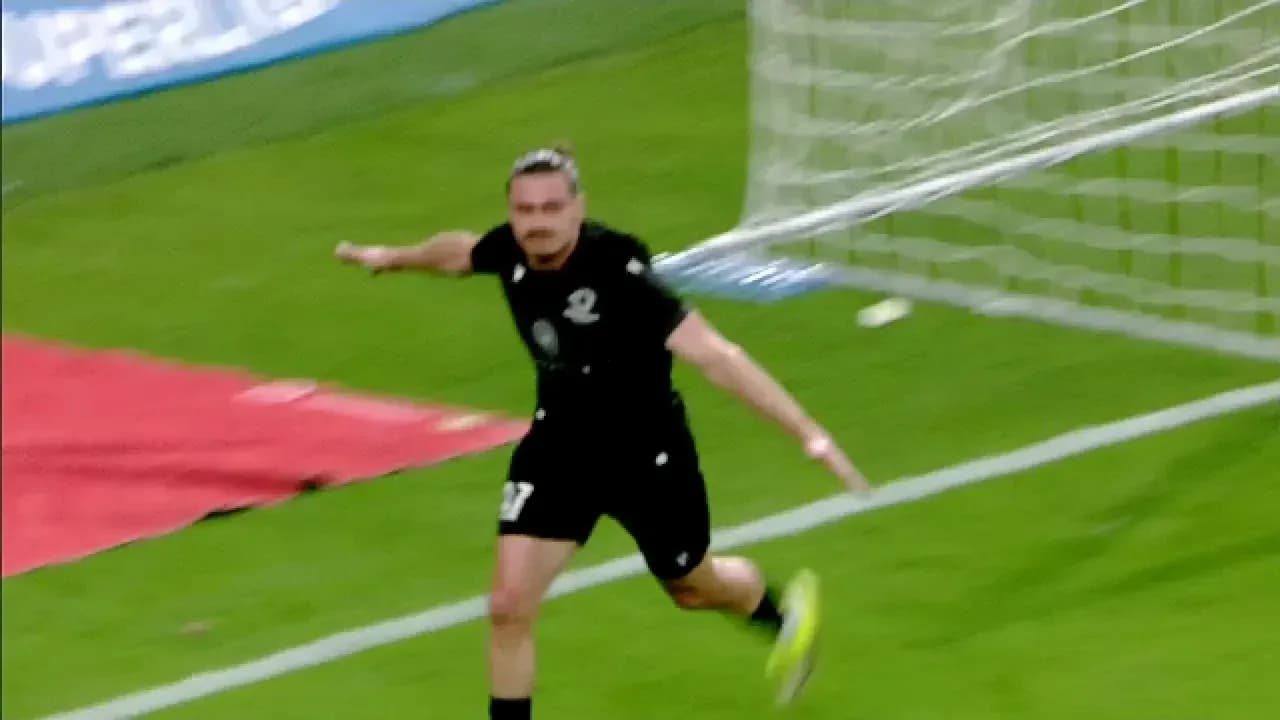 Player celebrating goal during Universitatea Craiova match