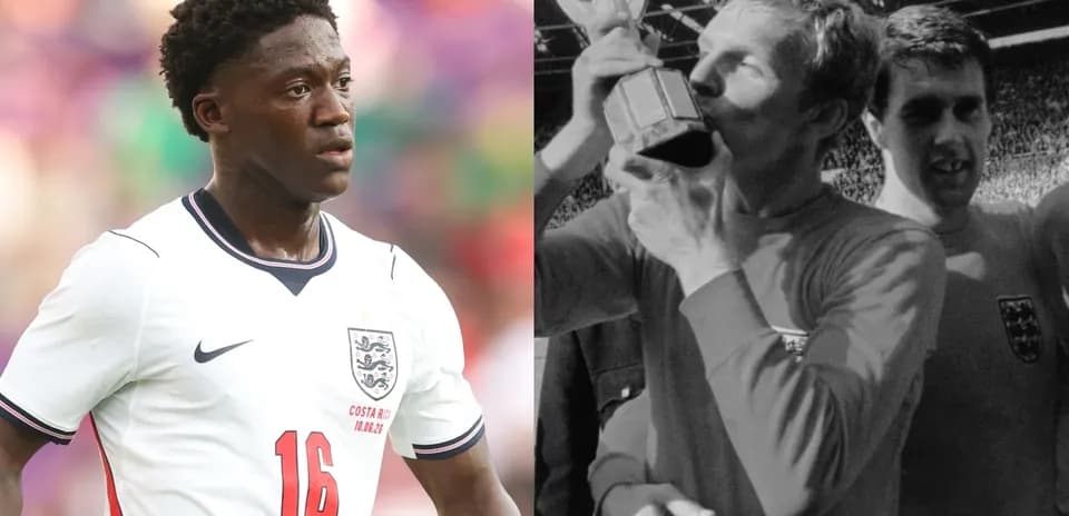 Current and former England players during significant moments