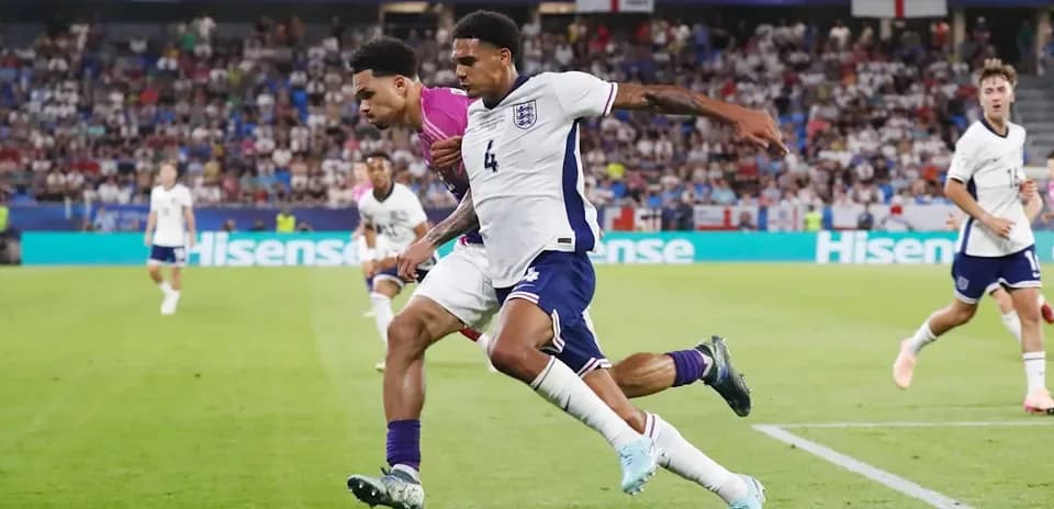 Players competing for the ball during match action