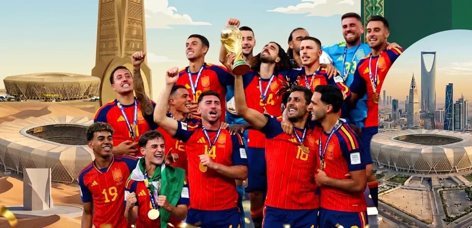 Spain national team celebrating FIFA World Cup victory