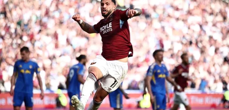 Player celebrating a goal during the match