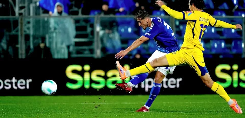 Player striking the ball in Serie A match