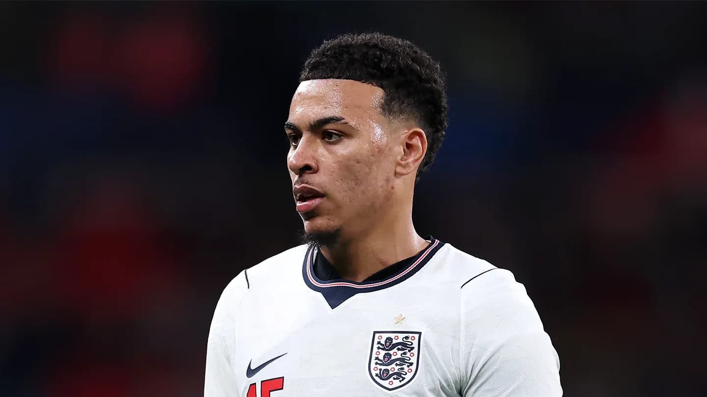 Player wearing England jersey during match