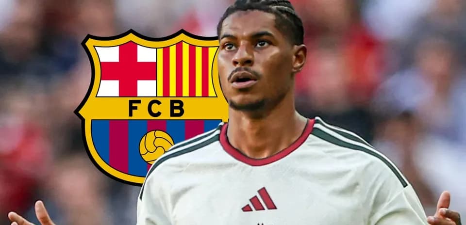 Player in front of FC Barcelona logo