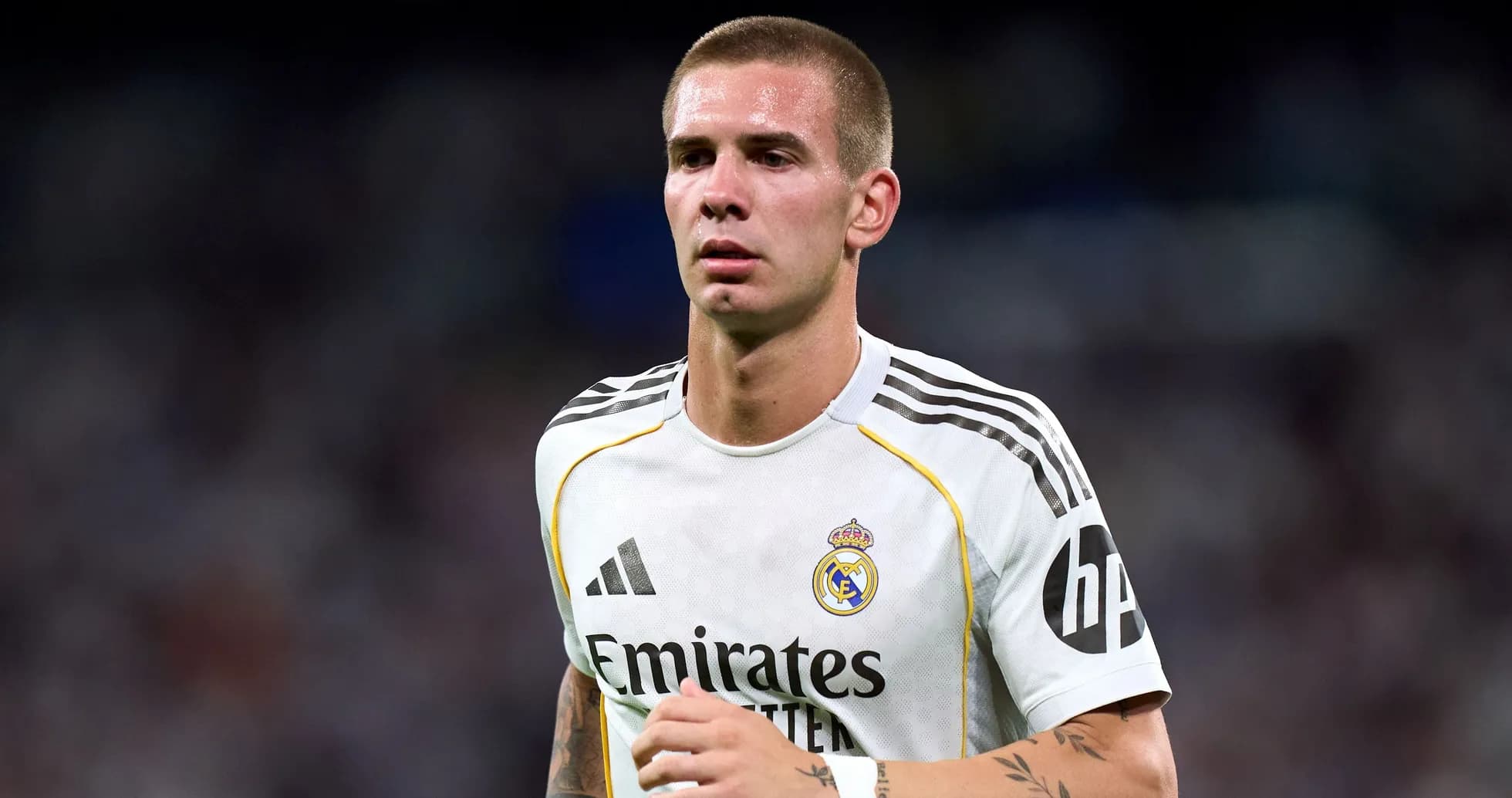 Player in Real Madrid kit during a match