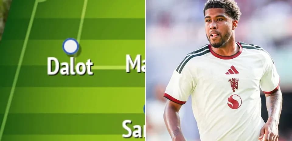 Player Dalot featured on tactical board and in action