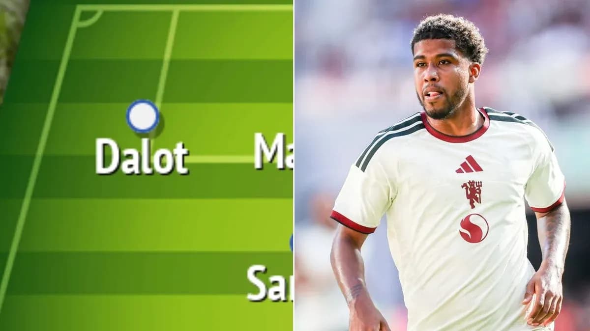 Player Dalot featured on tactical board and in action