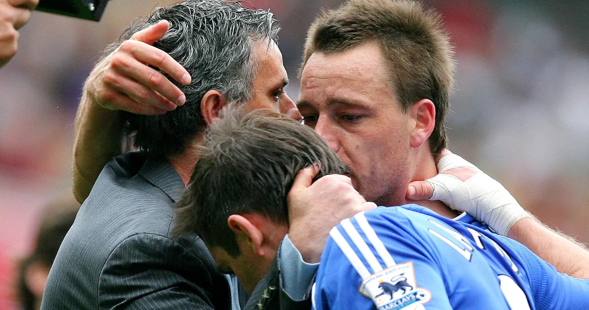 Players embracing after a match celebration
