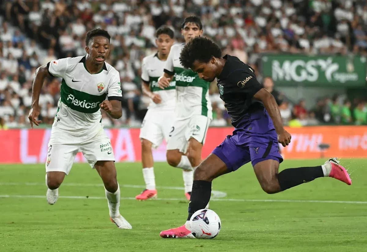 Player dribbling the ball during a soccer match