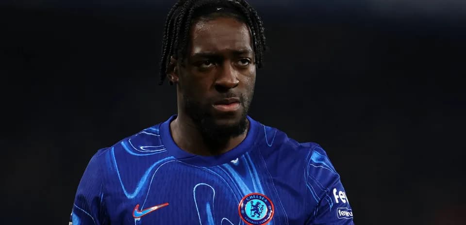 Player in blue Chelsea kit during match