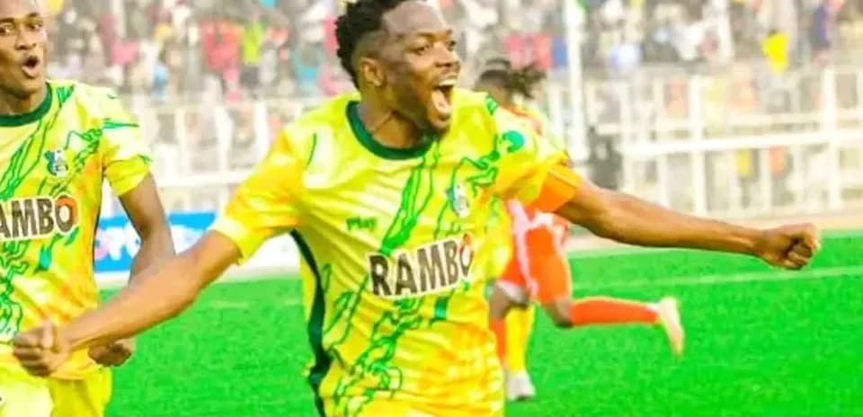 Player celebrating goal during Kano Pillars match