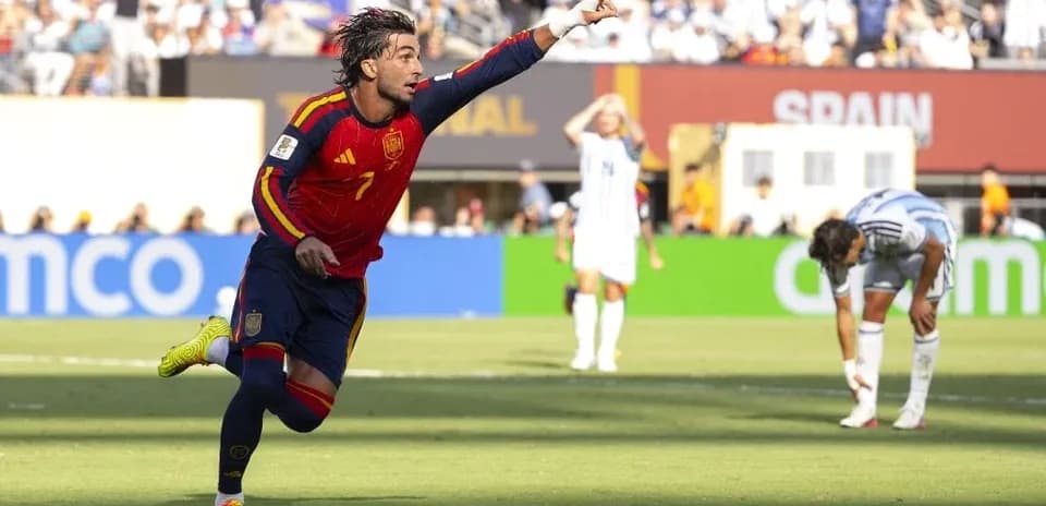 Spanish player celebrating goal during match