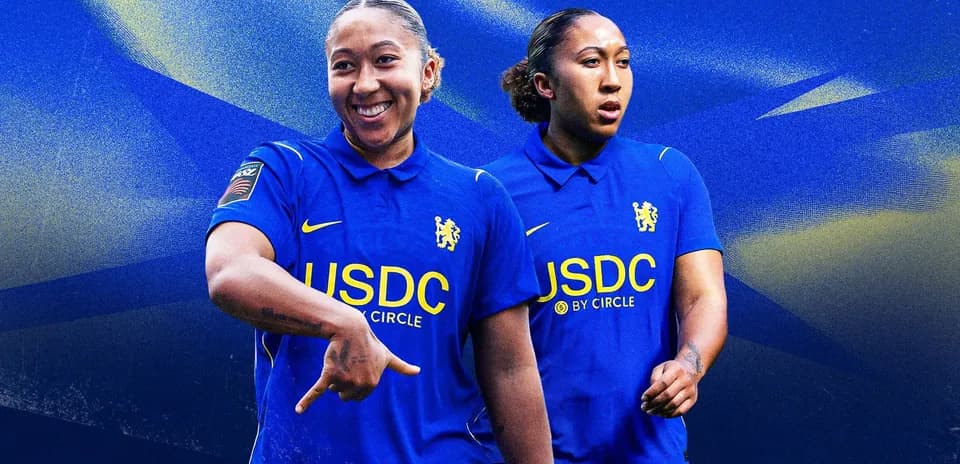 Player in Chelsea kit posing for the camera