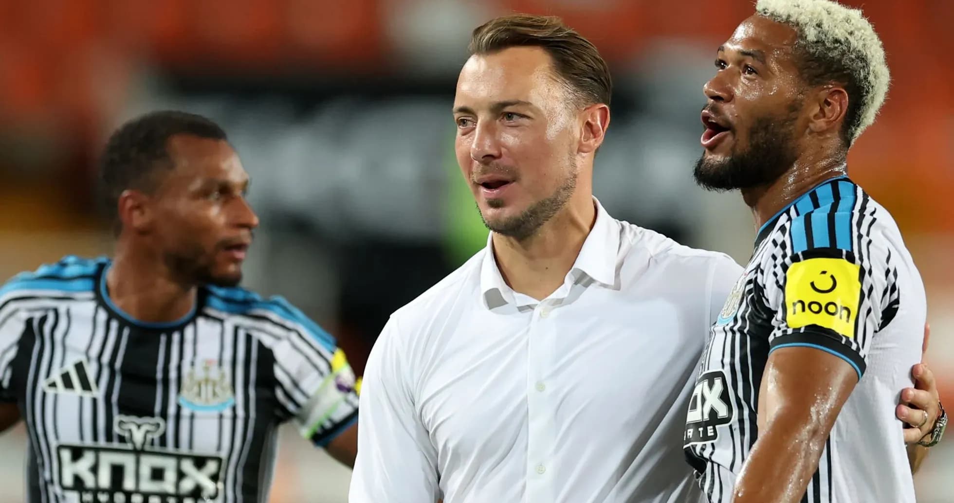 Newcastle players celebrating after a match