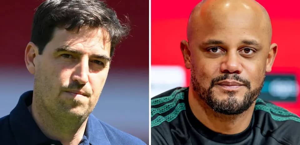 Two coaches posing for a split-screen photo