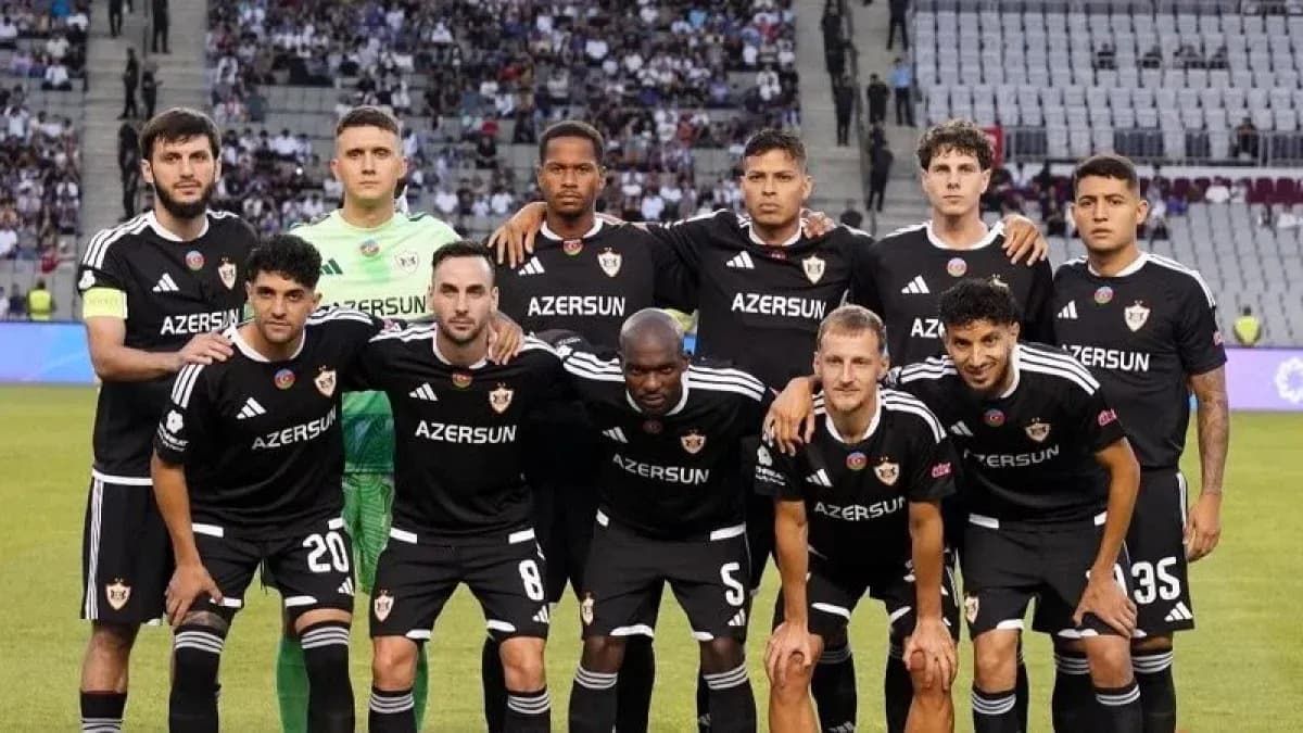 Qarabag team lineup before Europa League match
