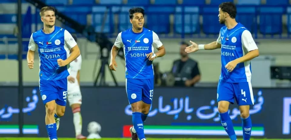 Al Nasr U23 players celebrating on the field