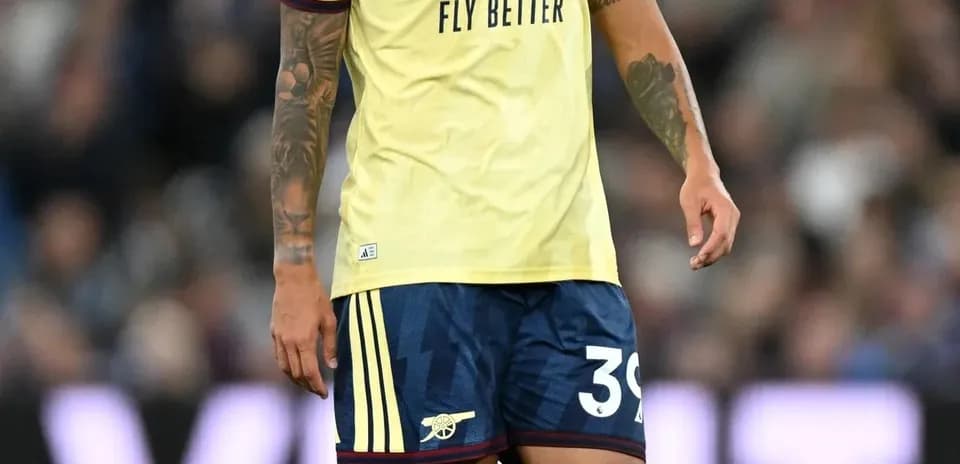 Player wearing Arsenal kit during a match