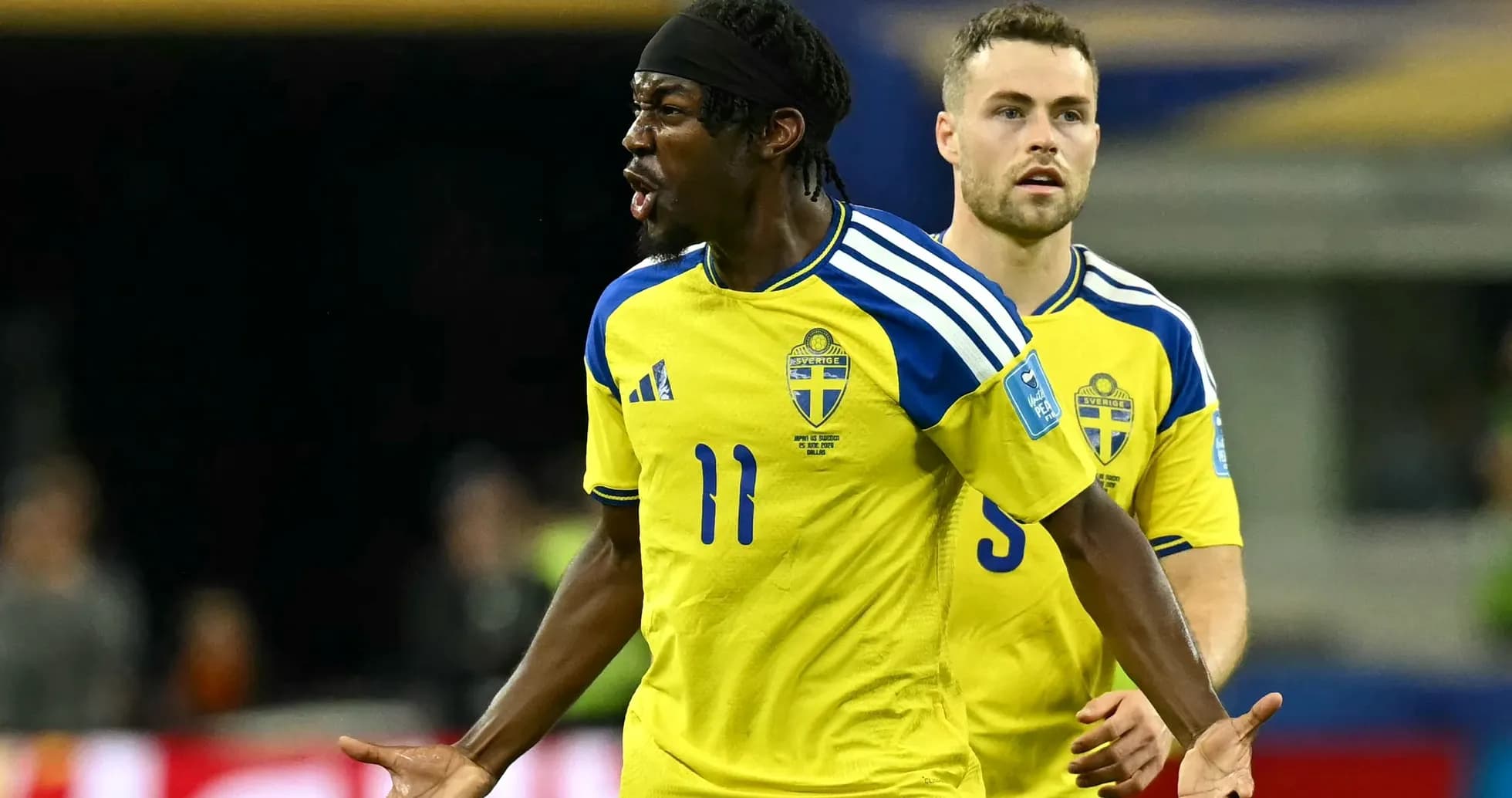 Swedish players celebrating during a match