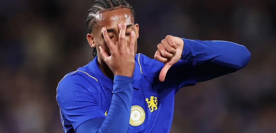 Player showing disappointment during match celebration