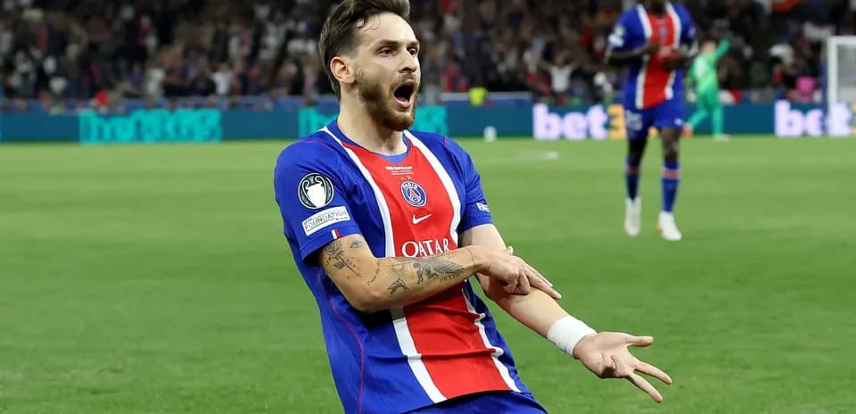 Player celebrating after scoring for PSG during match