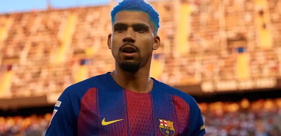 Player in Barcelona jersey during match warm-up