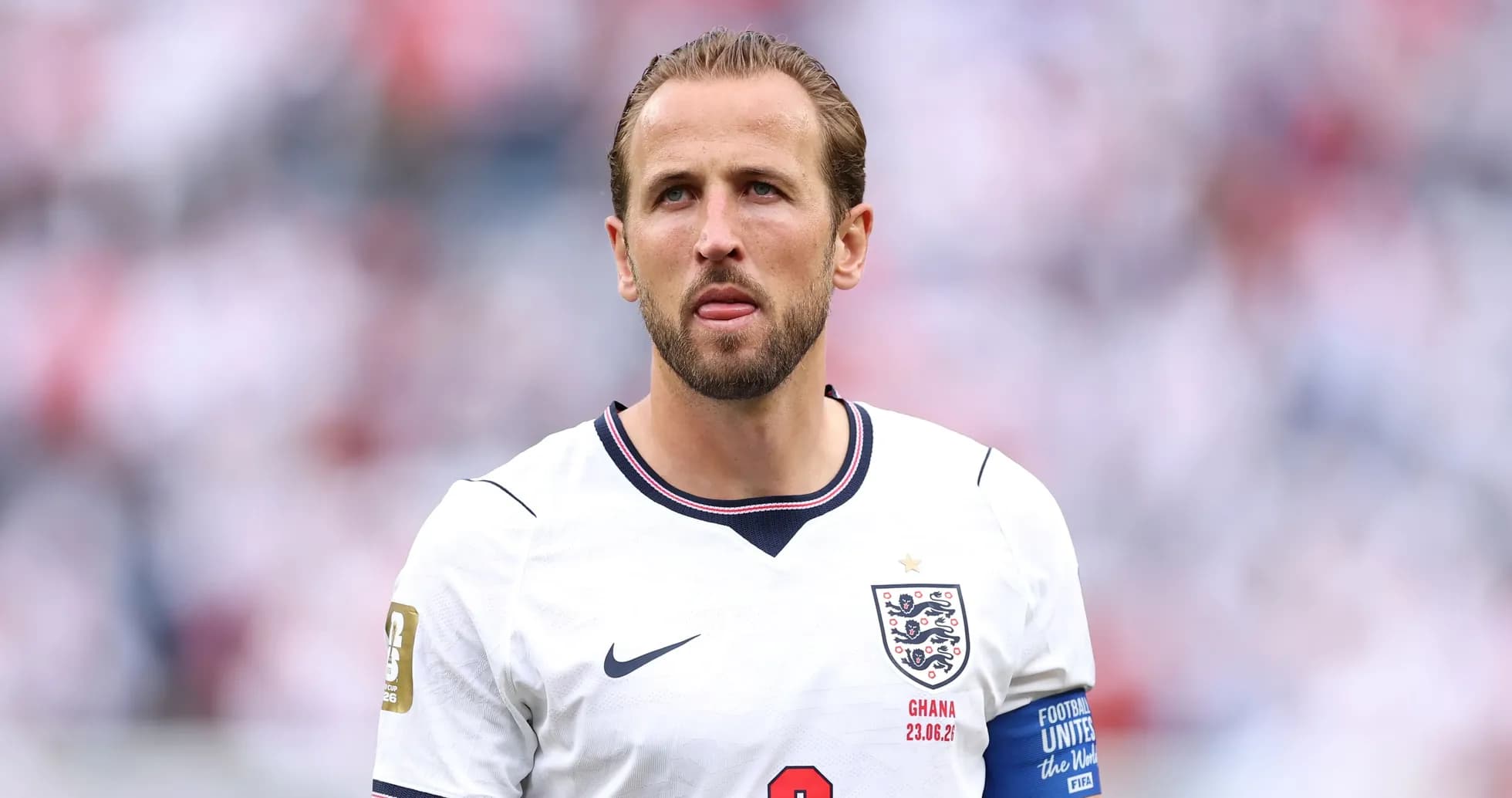 Player in England jersey during match against Ghana