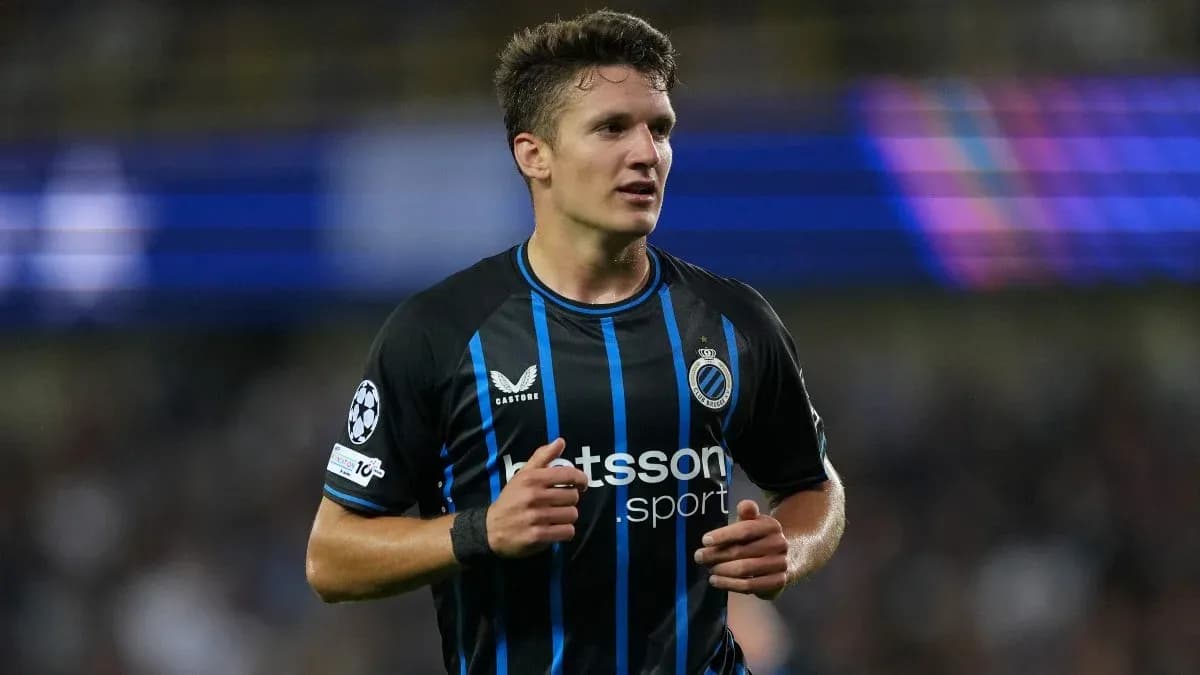 Player in Club Brugge jersey during match