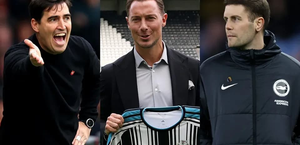 Three football managers in various settings