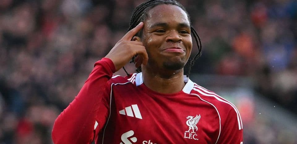 Player celebrating with hand gesture during match