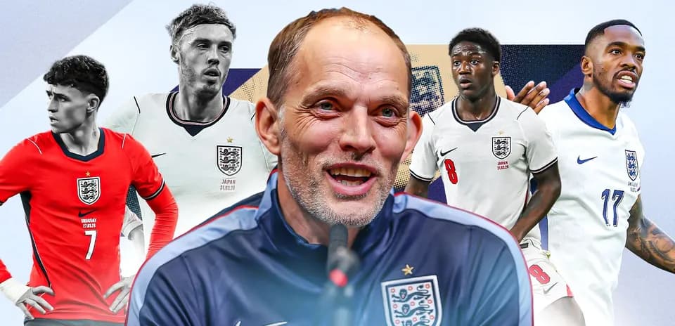 England football team players and manager in graphic