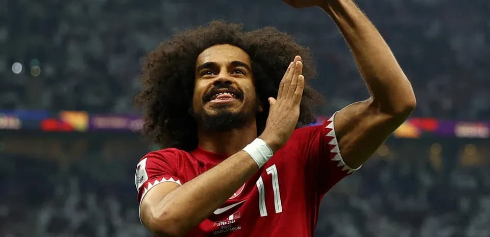 Qatar player celebrating during match