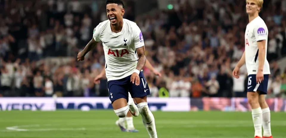 Tottenham player celebrating goal on the pitch
