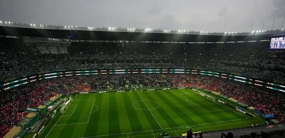Crowd gathered in stadium before match begins