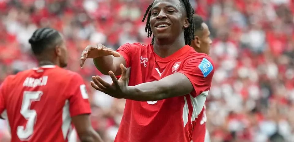 Swiss player celebrating during a match