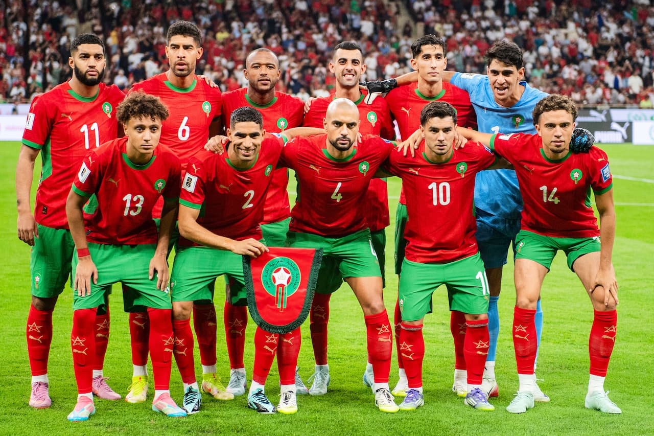 Morocco national team posing for photo