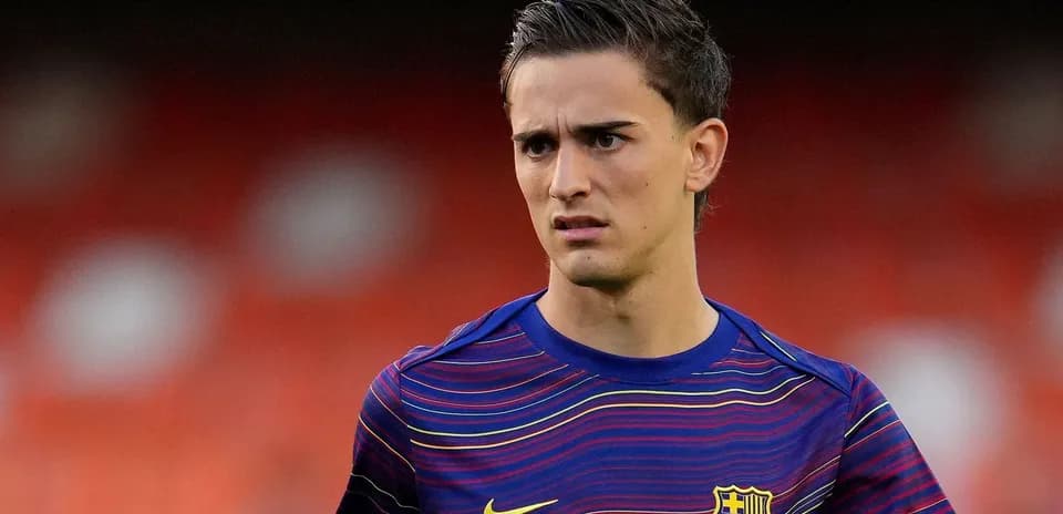 Football player wearing FC Barcelona training kit