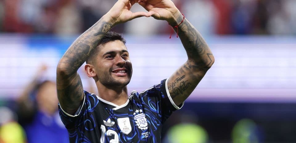 Player celebrating by making a heart gesture